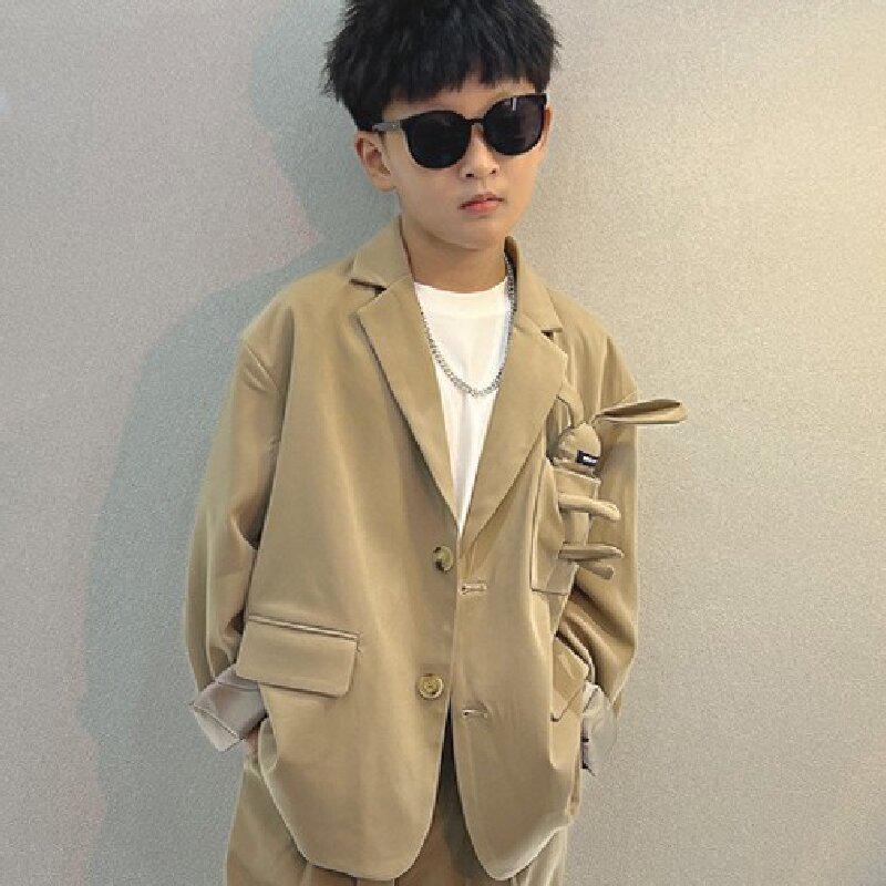 Herbst 2025 Jungen Trendiger Lockerer Blazer Zweiteiliges Anzug-Set