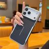 Plain Leather Magnetic Silver Bezel Lens To Heighten Case For iPhone 17 Pro Max 17 Pro Air 16 Plus 15 Pro Max Protection Cover