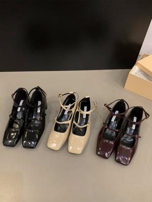 Grob Absatz schwarzer eckiger Kopf Mary Jane Einzelschuhe Damenschuhe 2025 neu Frühling und Herbst Winter Temperament High Heels Abendschuhe