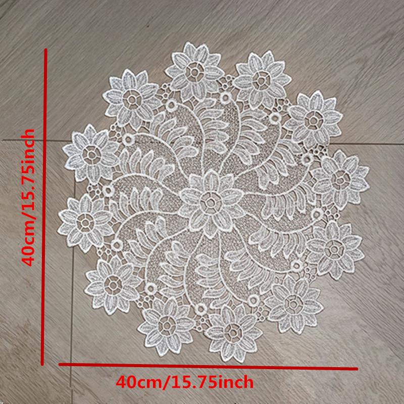 Lace White Embroidery Table Place Mat Wedding pad Cloth Drink Placemat Cup Mug Dinner Tea Coaster Glass Doily Kitchen