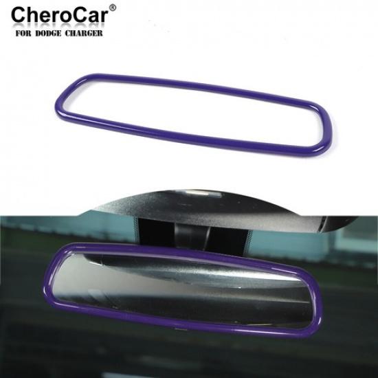 Car Rear View Mirror Frame Trim Panel Cover Panel For 2010+ Dodge Charger Purple