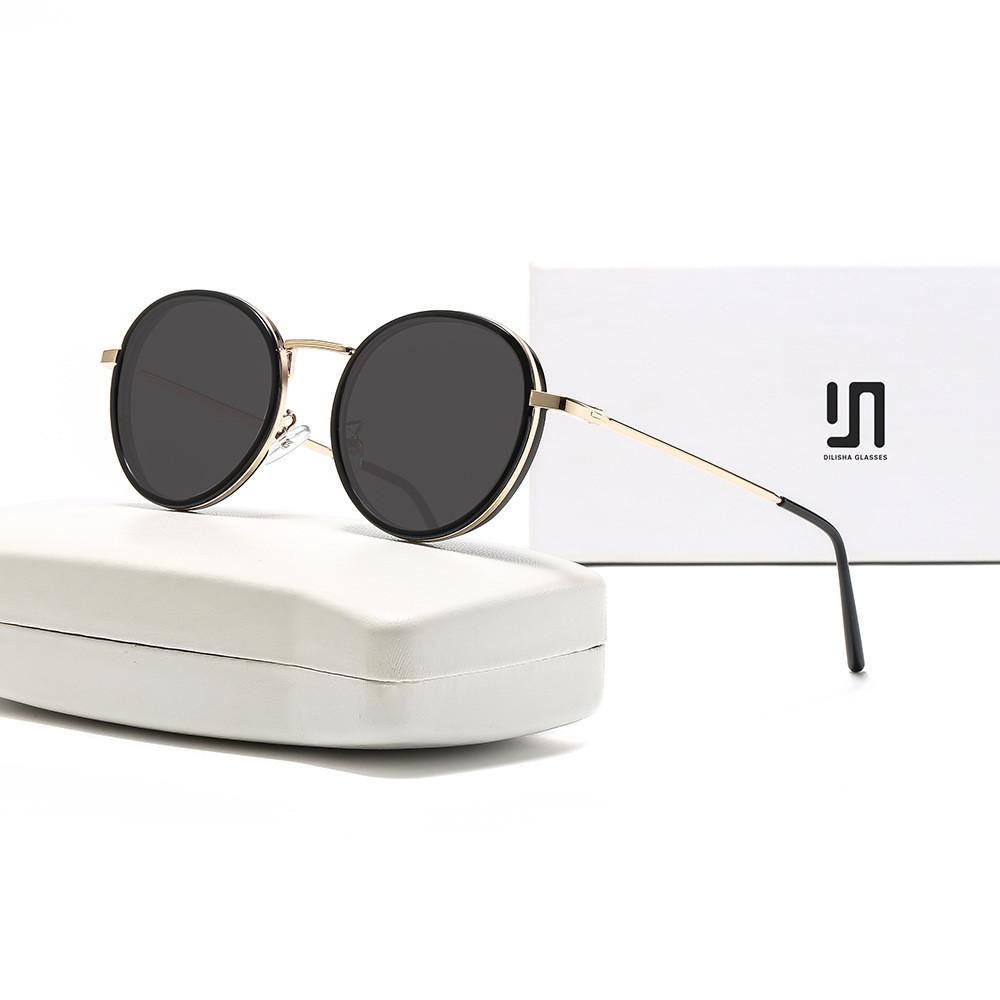 Fashion Womens Round Frame Sunglasses Protection For Outdoor Travel
