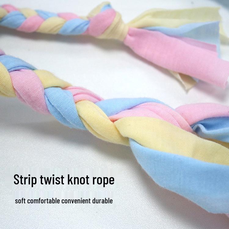 Eco-Friendly Indestructible Pet Dog Toys - Bite-Resistant Cotton Rope Fabric Molar Strips