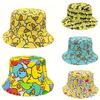 Summer Fisherman Hat Double Sided Yellow Travel Duck Bucket Hats Sunshade Anti-UV Breathable Reversible Foldable Beach Hat