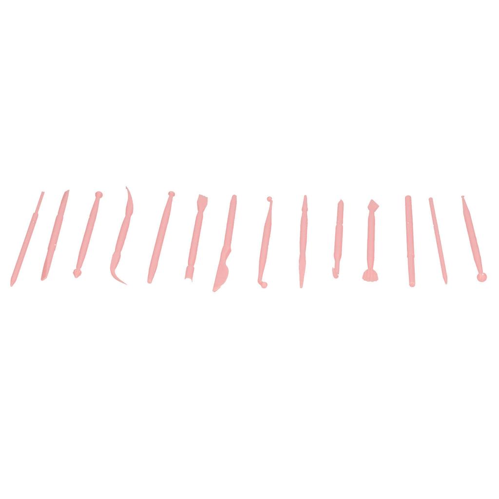 14PCS Set Plastic Crafts Clay Modeling Tool for Shaping and Sculpting Cake Embossing DecorPink