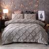 Premium Polyester Duvet Cover Pillow Sham Set With Classic Pintuck Design