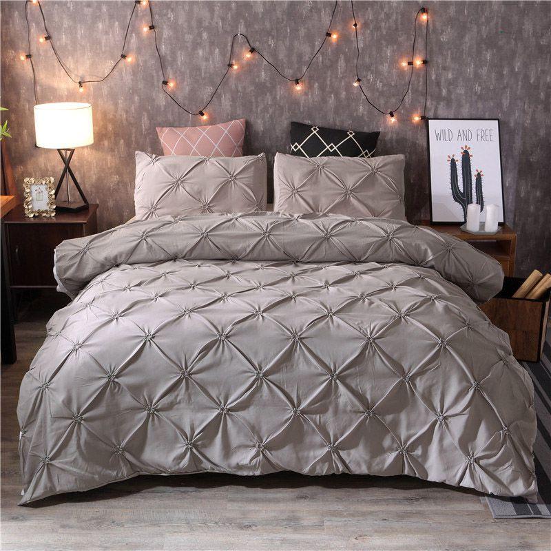 

Premium Polyester Duvet Cover Pillow Sham Set With Classic Pintuck Design Twin（2pc 150*200）