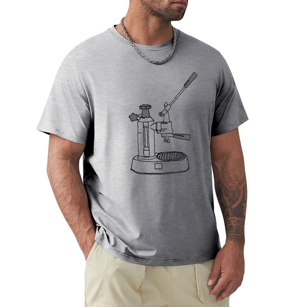 La Pavoni Europiccola T-Shirt Übergrößen T-Shirts Schwarzes T-Shirt Herrenbekleidung