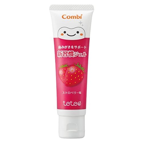 Combi Teteo Toothbrushing Support New Habit Gel Strawberry Flavor