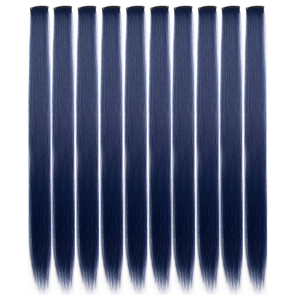 

10PCS/Pack Colored Party Highlights Clip in Hair Extensions for Girls 18 Inches Omber colors Straight Hair Synthetic \ ;][p 22inches