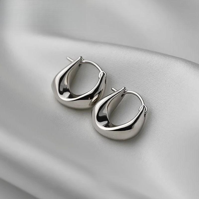 925 Silver Hoop Earrings for Women Fashion Versatile Round Circle Jewelry Gifts Prevent Allergy Sweet Girl