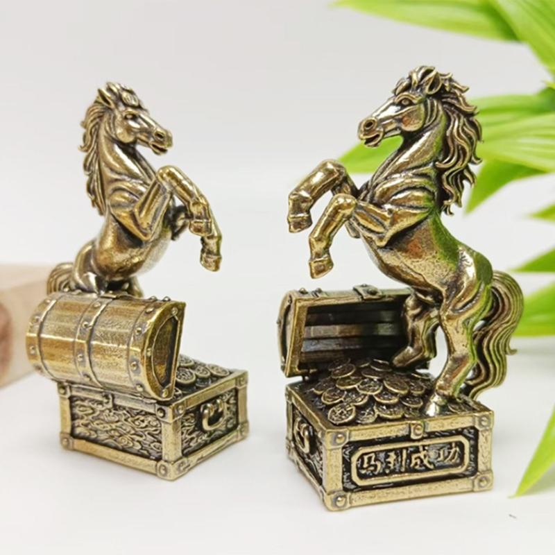 Metallpferd-Statuen Skulpturen Dekorative Tierfiguren Tischdekoration Symbole Reichtum Karriere Heimdekorationen