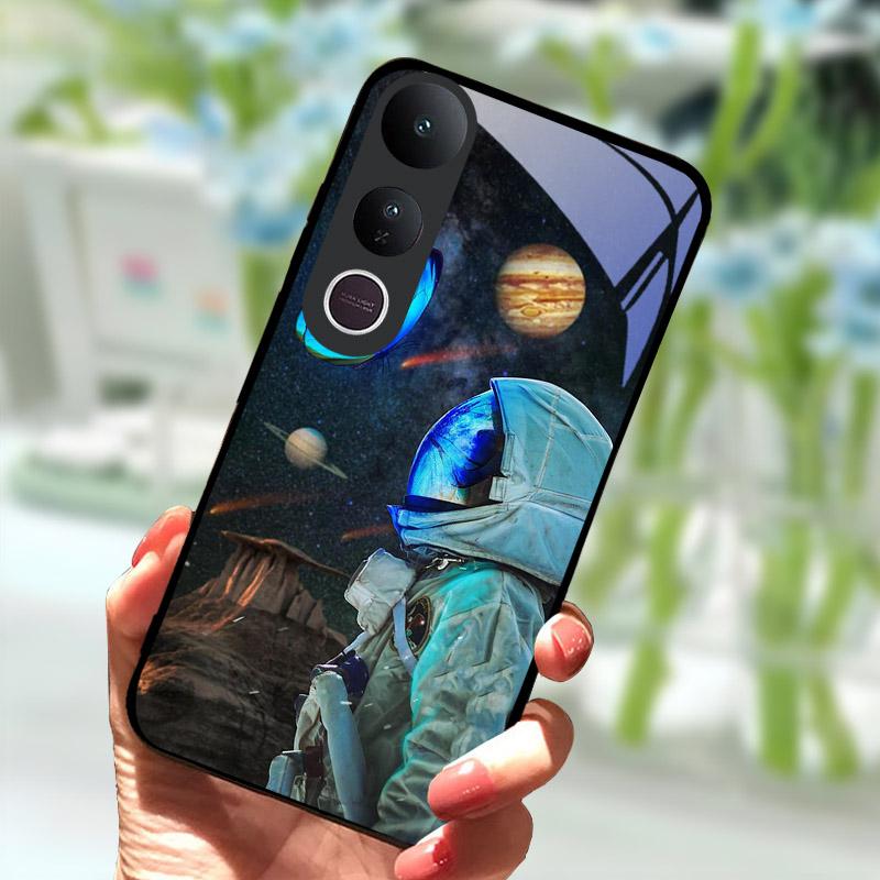 Phone Case For VIVO V50 Lite V50Lite 6.77" Tempered Glass Camera Protection Back Cover Luxury Full Coverage Shockproof Bumper