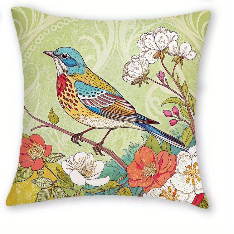 1/4pcs Vintage Floral Bird Throw Pillow Covers Rustic Farmhouse Decorative Cushion Cases for Home Sofa Bedroom Cushion cover