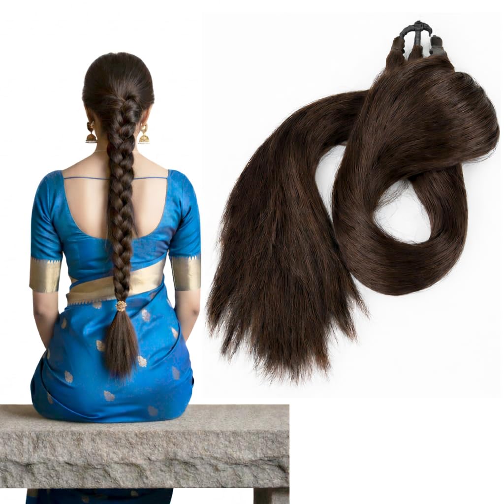 Artificial Fake Long Extensions Hair for Women & Girls - Extra Hair Braid Attachment for Ladies - Savaram Gangawan Cataram Sadaraa Paranda Choti Fal