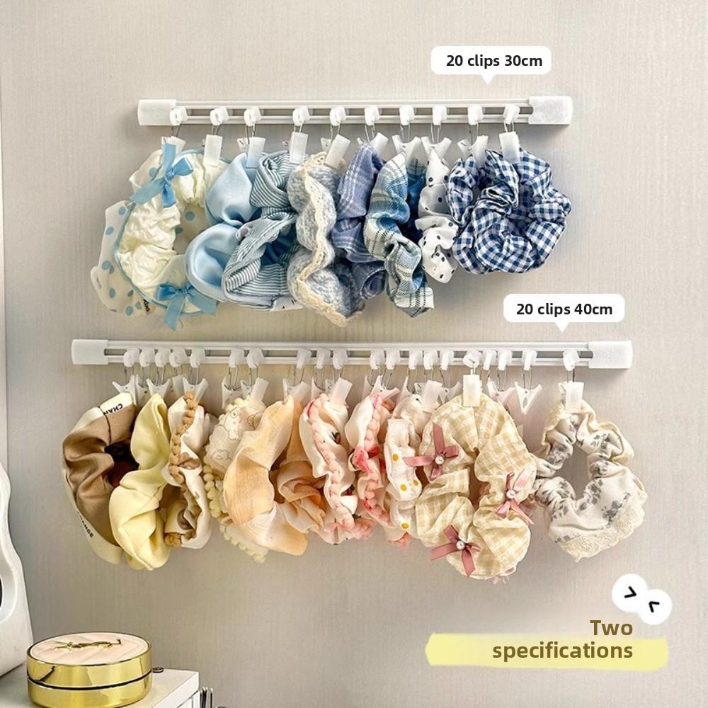 Wall Mounted Hair Accessory Organizer 30/40 Clips Ointment Storage Rack Portable Hanging Rail