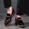 Fashion Men's Trendy Designer Classic Loafers Metal Chain Men's Slip-on Casual Leather Shoes Men Outdoor Party Wedding Shoe