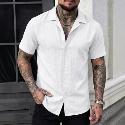 Summer Men's Comfortable Breathable Solid Color Short-Sleeved Casual Men's Short-Sleeved Shirt