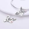 Silver Plated Couple Bracelet Necklace Set with Zirconium Beads Charms for Women Girls Lovers Jewelry Gift
