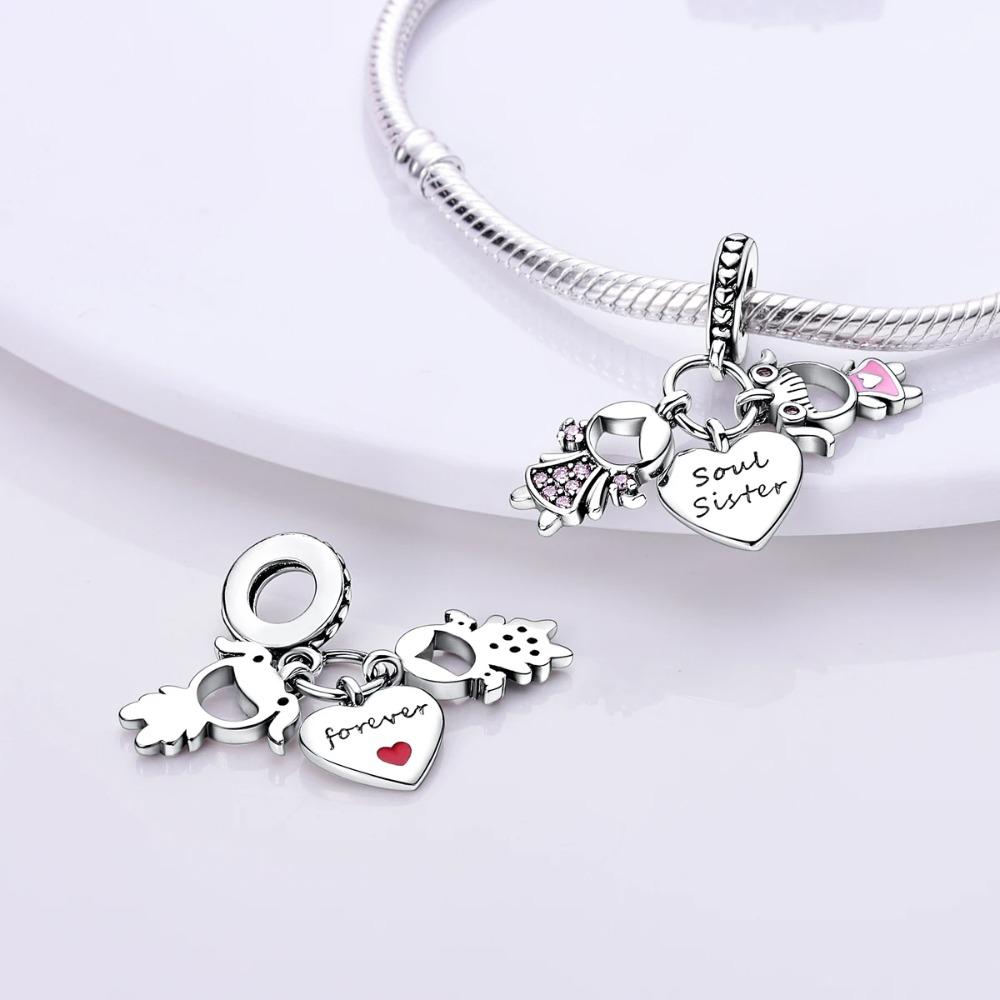 Silver Plated Couple Bracelet Necklace Set with Zirconium Beads Charms for Women Girls Lovers Jewelry Gift