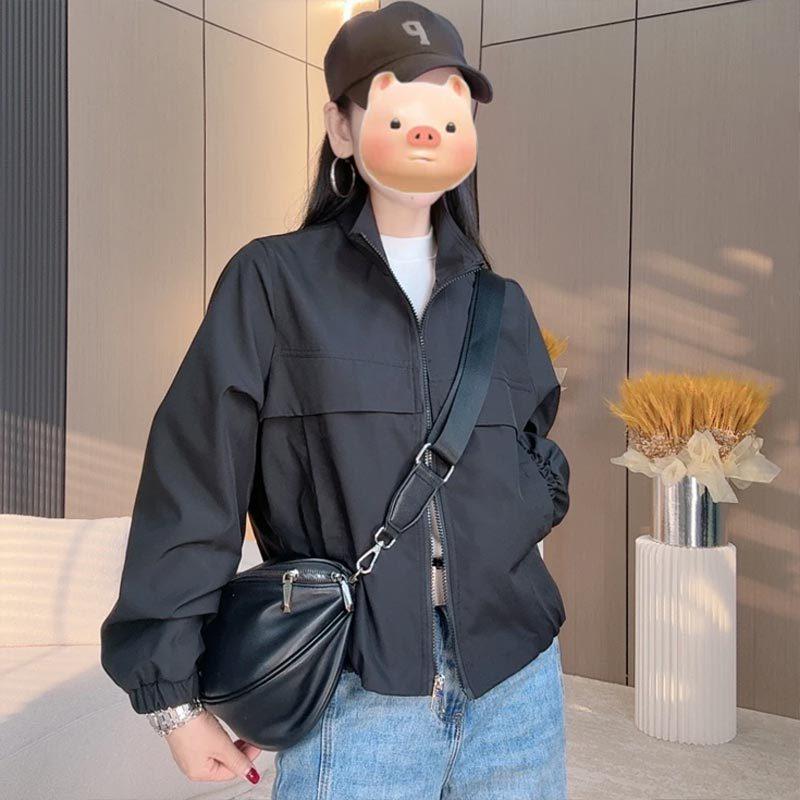 2025 Aurora Wind Casual Women's Petite Versatile Windbreaker Jacket - Spring/Autumn Solid Colors