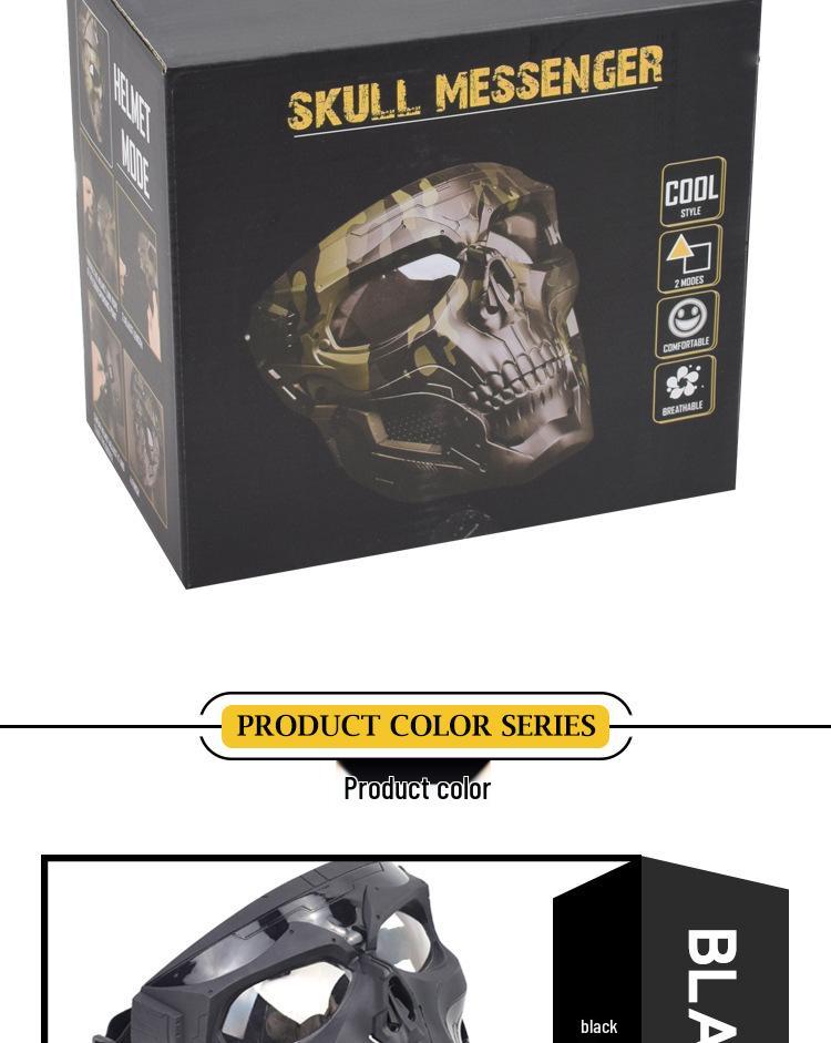 Halloween Skull Cosplay Tactical Mask - Nylon Protective Horror Facegear