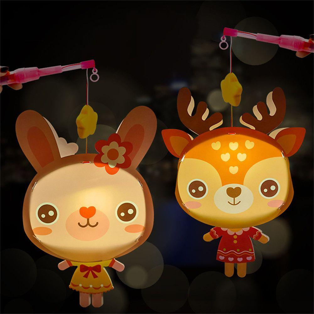 

с музыкой Китайский самодельный праздничный фонарь Светящийся фонарь Фонарь середины осени Фонарь в виде животного