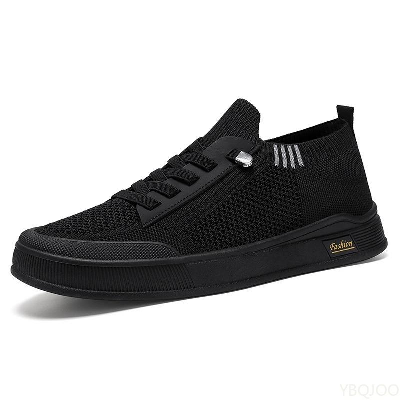 2026 summer fashion mesh breathable shallow mouth men's shoes solid color soft sole casual sneakers daily lace up board shoes