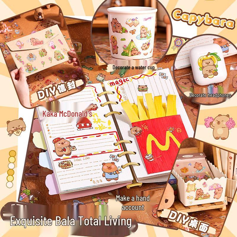 Kaba Bear Transparent Cartoon Stickers for Girl's Journal - 100 Sheets
