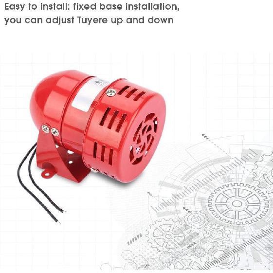 Walfront Motor Alarm Horn Siren Buzzer 220V 120DB MS-190 Red