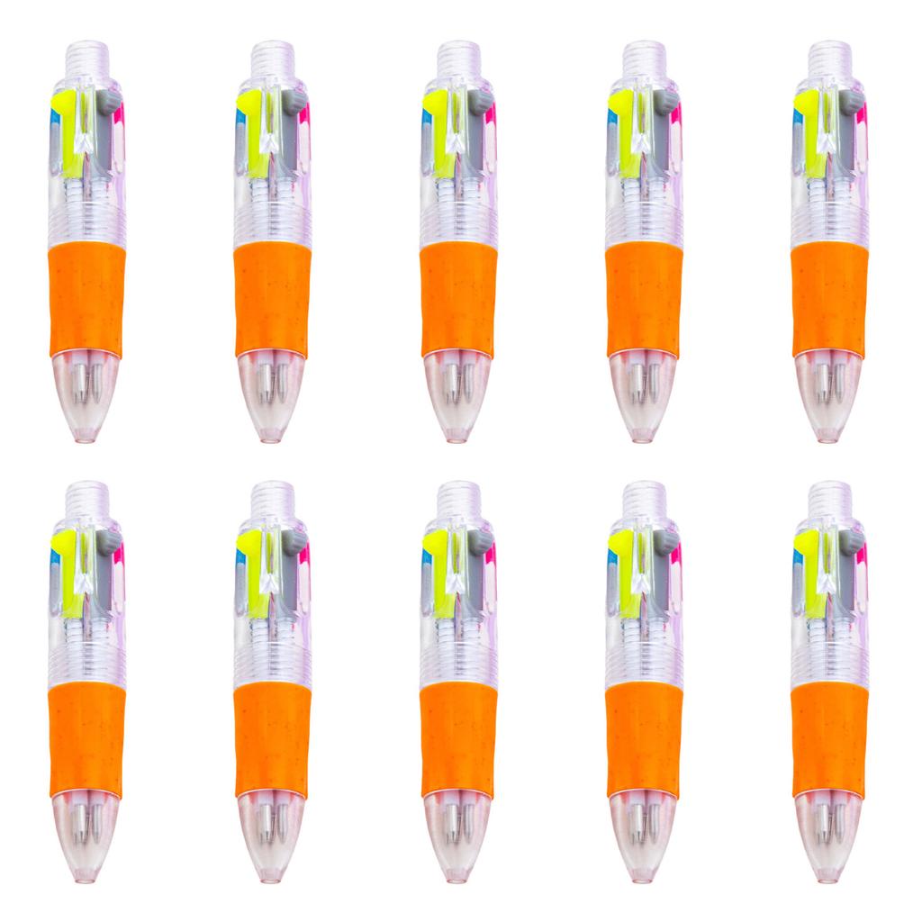 10 Pcs Multicolor Pen 4 In 1 Retractable Ballpoint Pen Small Ballpoint Pen School Office Supplies for Writing