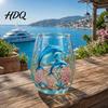 Unique Painted Tea Cup Sea Turtle Glass Tumbler Ocean Theme Drinking Mug Borosilicate Stemless Coffee Mug for Juice Beach Gift Nature Lovers Juice