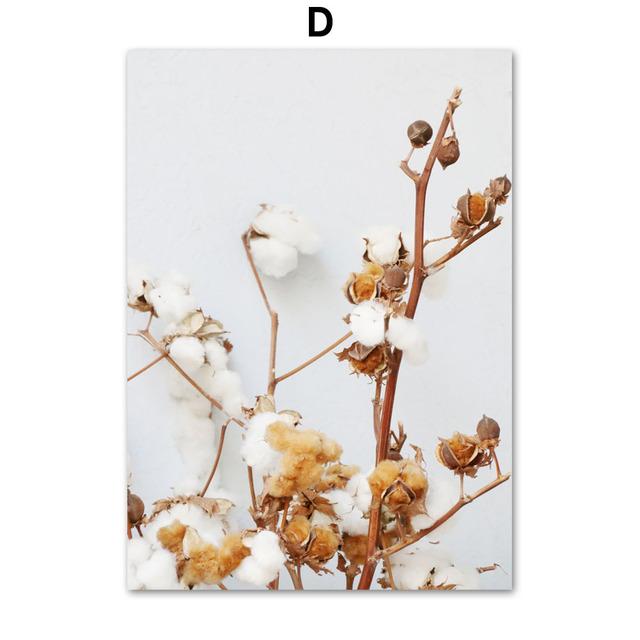 Wall Art Canvas Painting Autumn Plants Flowers Cotton Woman For Living Room Home Decor Nordic Posters And Prints Wall Pictures