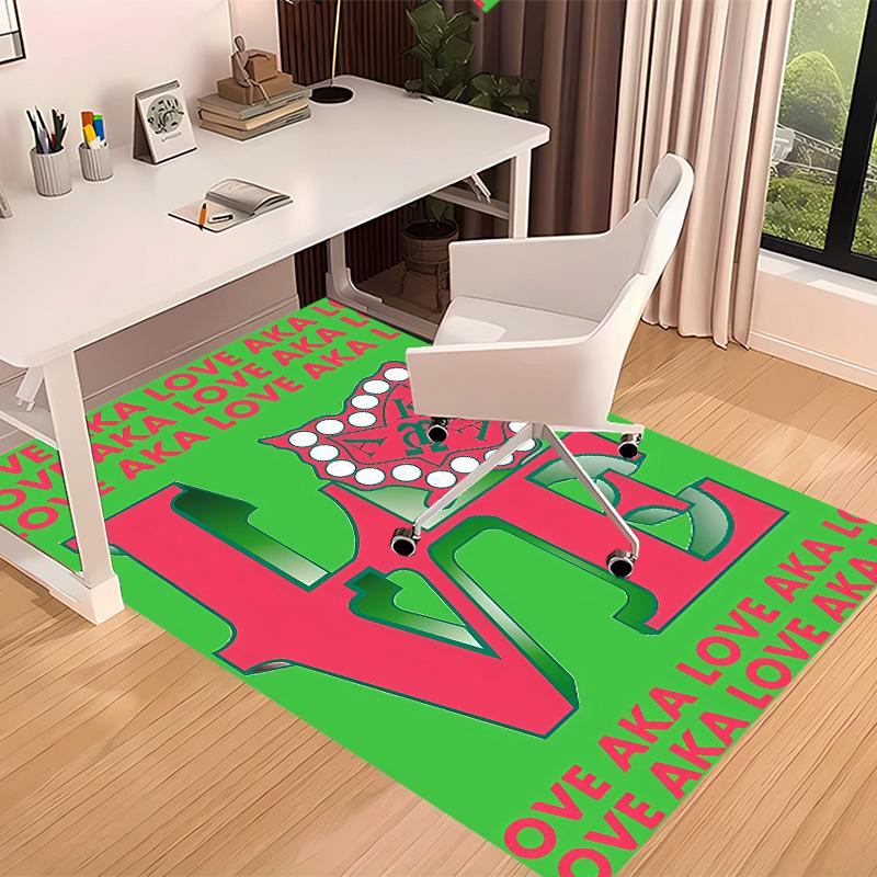 AKA Logo1 Printed Absorbent Washable Carpet, Non-Slip Bathroom Mats, Kitchen Rugs, Yoga Mat,Living Room Entrance, Camping Picnic Rugs