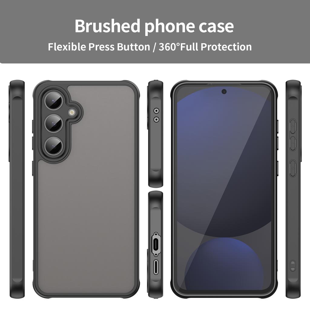 For Samsung Galaxy S24 FE Case with Screen Film WANLONFENG FD Series Skin Touch TPU PC Phone Back Cover