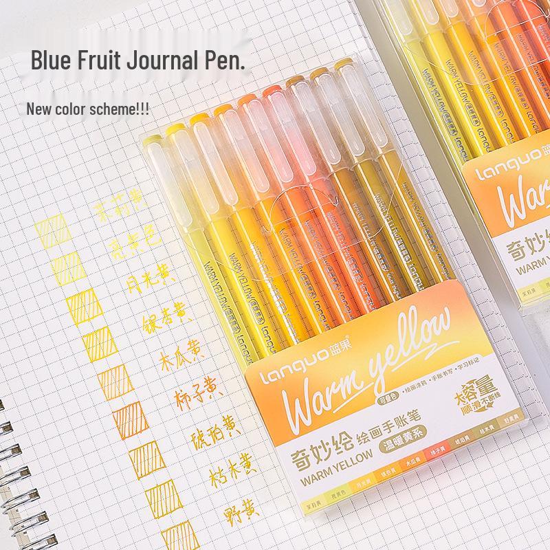 Warm Yellow Series Blue Fruit Neutral Pen: New Color for Student Planning and Children's Doodling