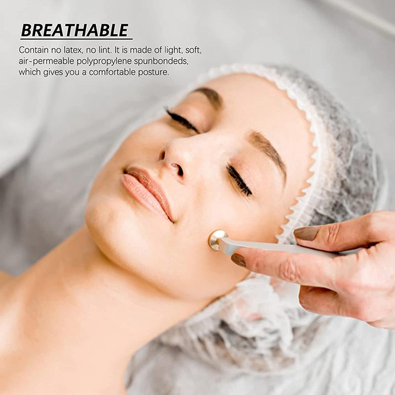 100 ks Kuchyňské jednorázové síťované čepice na vlasy Bouffant Prachotěsné protiprašné čepice Prodyšné sprchové čepice