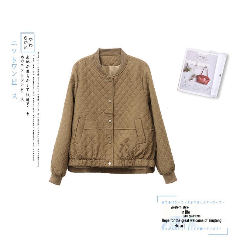Women's Plaid Long-Sleeve Baseball Jacket, Spring/Autumn 2024 European Style Fashion.