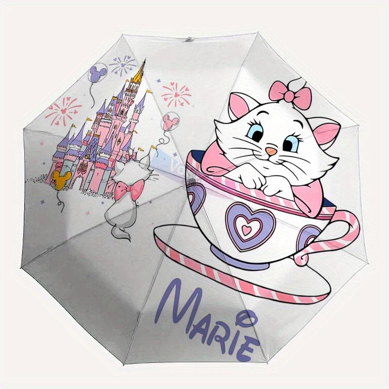 Marie,Aristocats Automatic Umbrella - Tri-fold Portable Umbrella, Best Holiday Gift for Men and Women, Durable Iron Frame, Playful Design, S