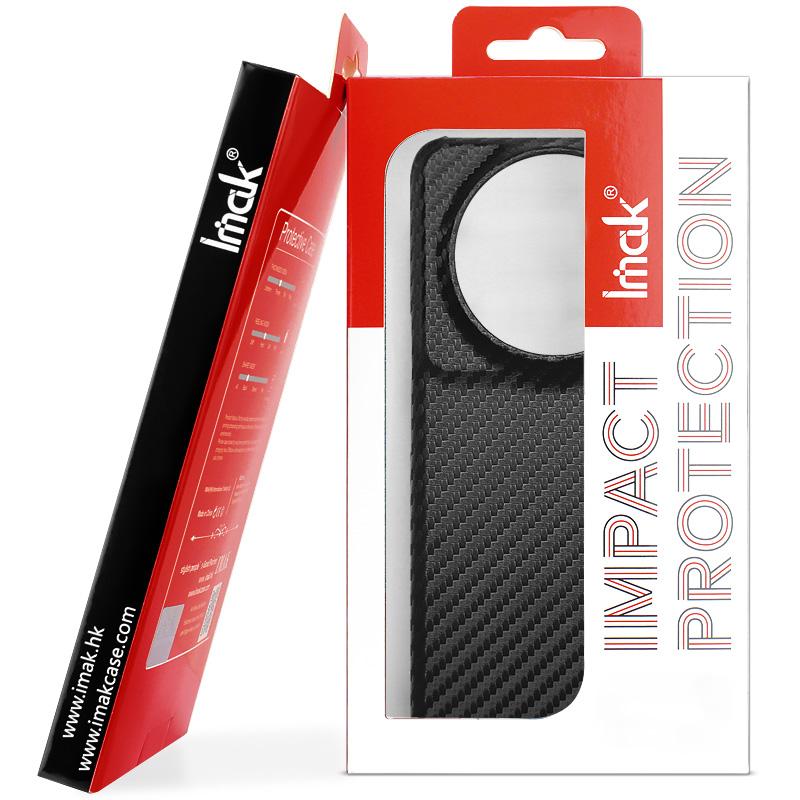 IMAK Ruiyi Series for Samsung Galaxy A54 5G Carbon Fiber Texture Back Cover PU Leather Coated PC Phone Case