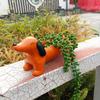 Dachshund Květináč Květináč Živice Sukulentní Květináč Roztomilý Pes Květináč Estetický pro Květiny a Malé Rostliny