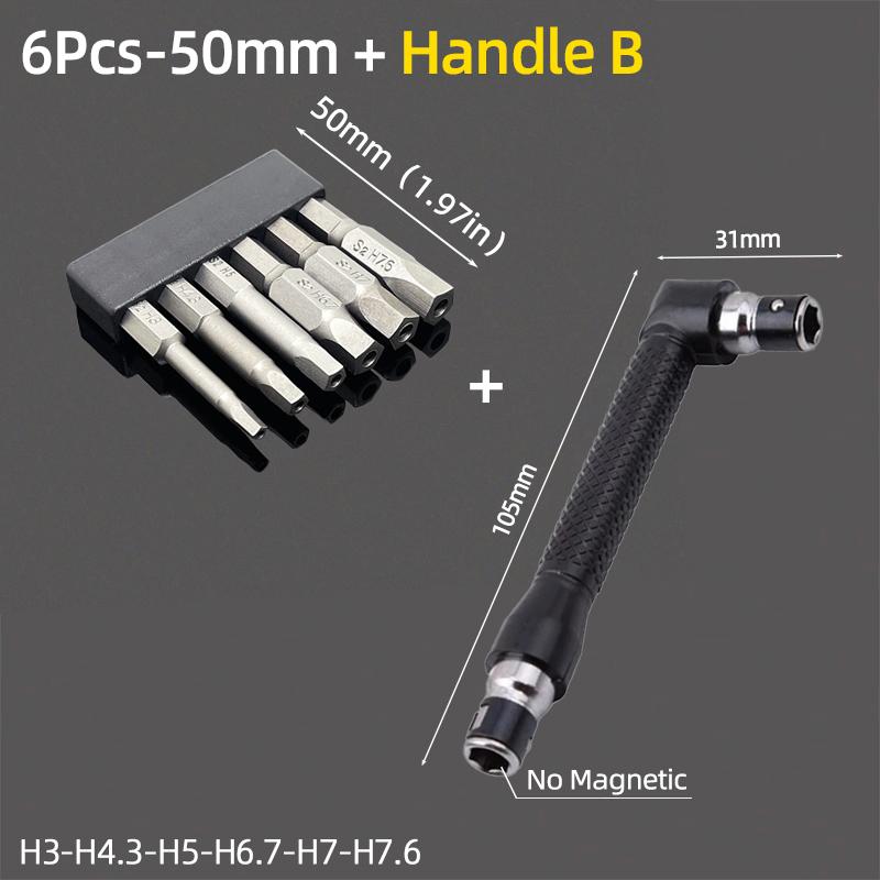 Magnetic Pentagonal Screwdriver Bit Set With Hole 1/4" Hex S2 Steel 50mm Security Torx Drill Bits Ratchet Wrench Hand Tools