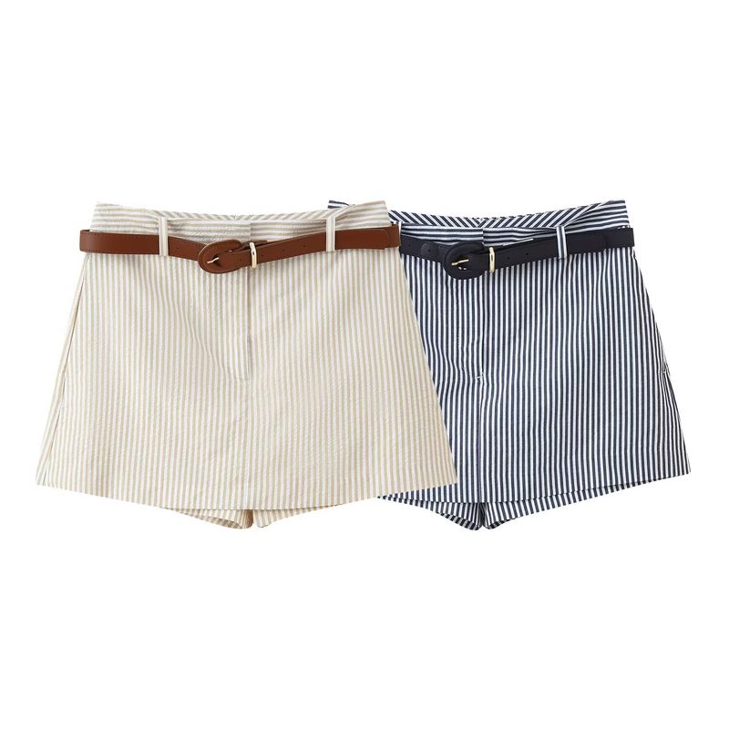 Araltay New Women Clothes Western Style Stripe Belt Young Wind Comfortable Casual Culottes 1478110104