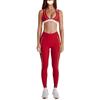 Q1R Two-Piece Color Block Fitness Shorts & V-Neck Halter Sports Bra Yoga Set - Quick-Drying & Breathable