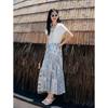 Jiu Zi·Anna Kou Women's Paisley Print Ramie Lyocell Long Skirt
