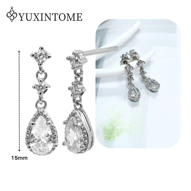 925 Silver Ear Needle Crystal White Zircon Silver Series Tassel Drop Earrings Luxury Fashion Party Jewelry Accessories