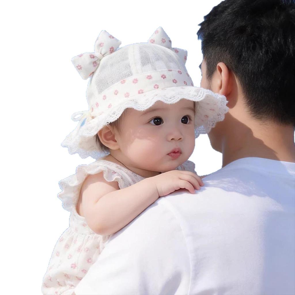 Korean Style Baby Girls' Breathable Mesh Summer Bucket Hat