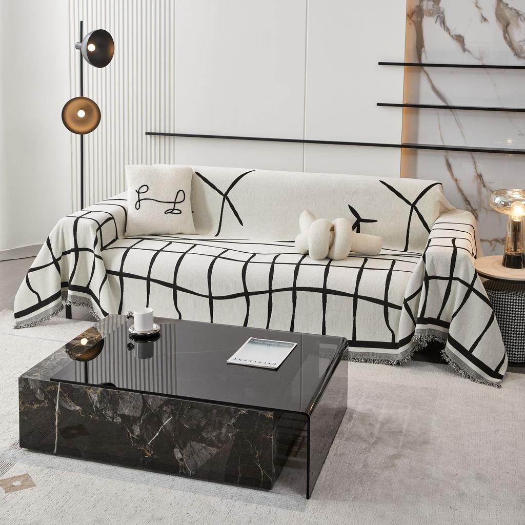 Green Chenille Slipcover Retro Tiger Animal Anti Cat Scratch Furniture Protector Bedspread Couch Towel Full Cover Blanket 3 Set