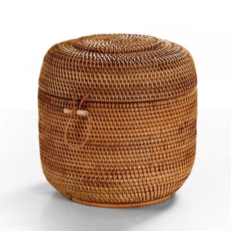 

Корзина для хранения чая из вьетнамского ротанга ручной работы: Предмет народного искусства для дома 390