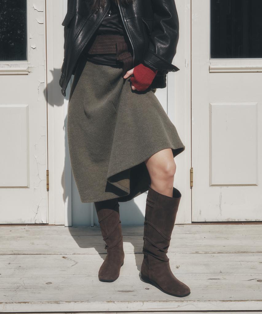 Moodnight Pia Comfort Sole 5-Belted Long Boots | Detachable Belt - 3 Colors